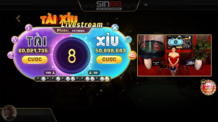 Mẹo chơi Tài Xỉu Livestream tại nhà cái Sin88