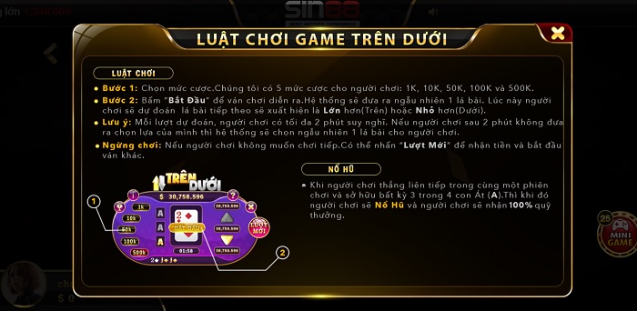 Luật chơi Trên dưới dễ hiểu dành cho tân thủ