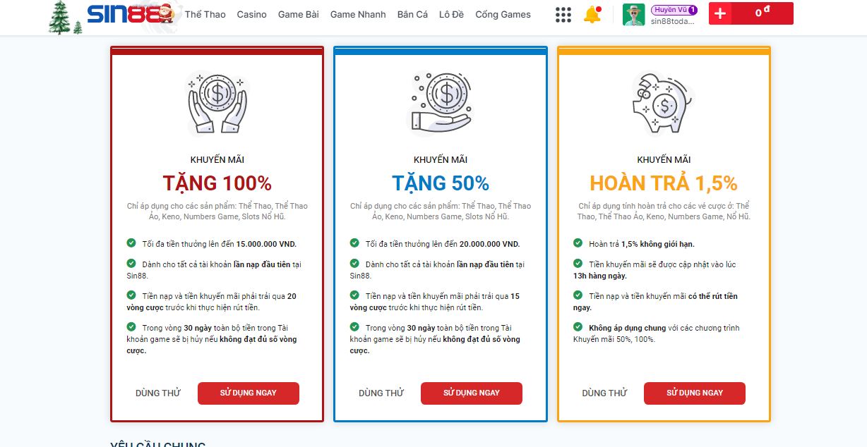 Đăng ký tài khoản nhận ngay tiền thưởng lớn cùng Sin88
