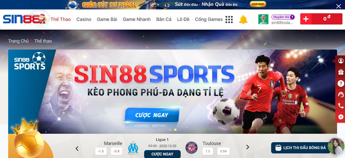 Trải nghiệm cá cược thể thao đỉnh cao tại Sin88