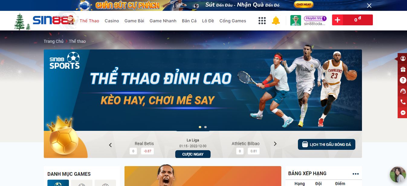 Sảnh Thể Thao Sin88bet - Nơi giúp bạn làm giàu nhanh chóng
