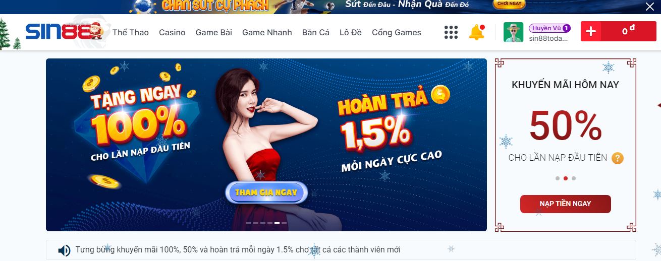 Nhà cái Sin88 mang đến trải nghiệm vô cùng xanh chín