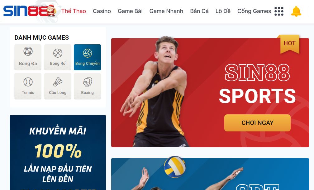 Tham gia cá cược bóng chuyền tại nhà cái Sin88 club