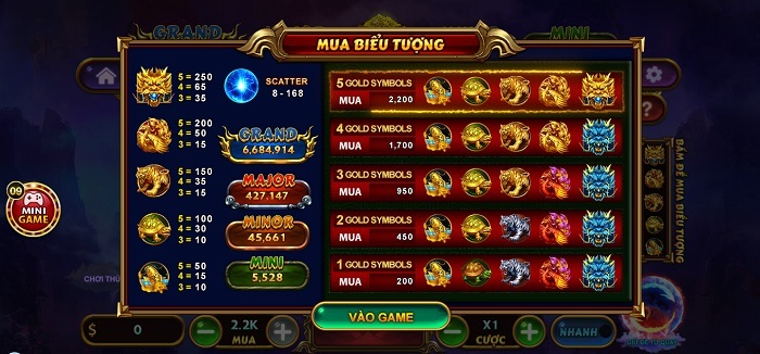 Có đến 4 loại hũ khác nhau trong trò chơi