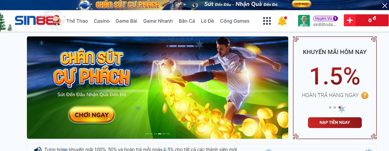 Tham gia nhà cái Sin88 vip nhận đãi ngộ hấp dẫn