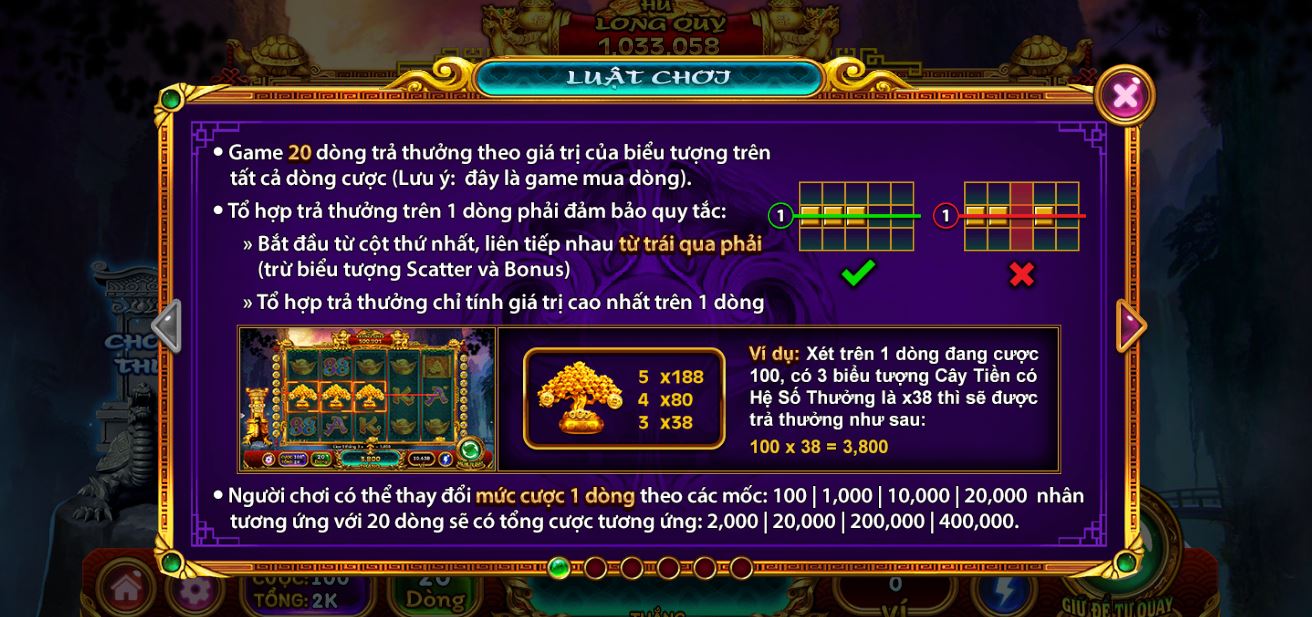 Luật chơi game nổ hũ Long Quy Chi Bảo tại Sin88 club